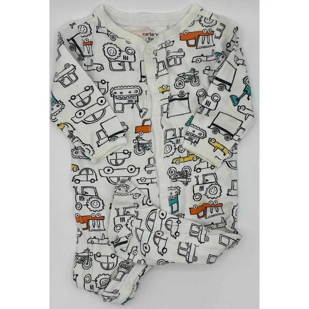 Carter’s Automobile Button-Up Size 9 Month Car Truck Tractor (801)